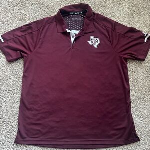 Texas A&M Aggies Adidas Climachill Polo Maroon & White Short Sleeve Mens XL
